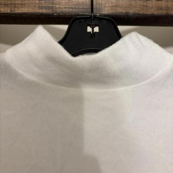 White Fleece Like Mock Turtleneck Sweater - Picture 2 of 3